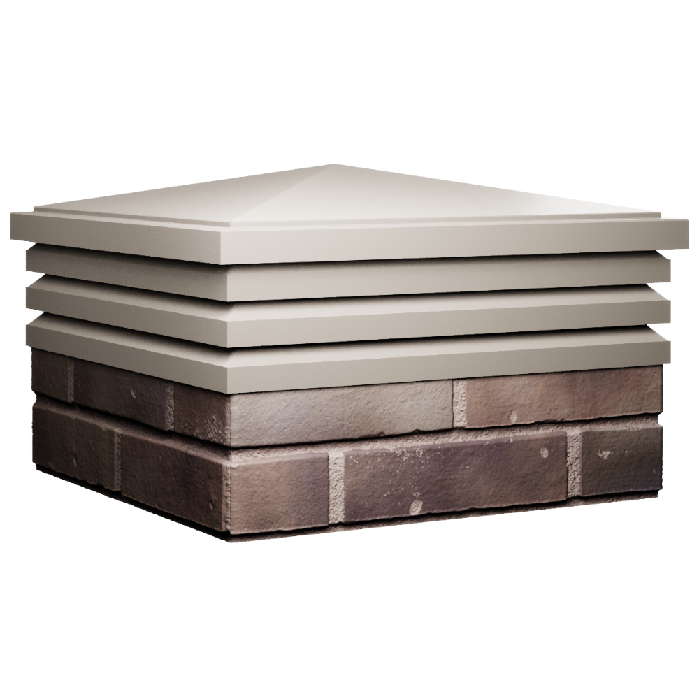 Колпак Zking Бона ХайТек Бежевый на столб 2х2 кирпича (513х513мм) в Грозном фото