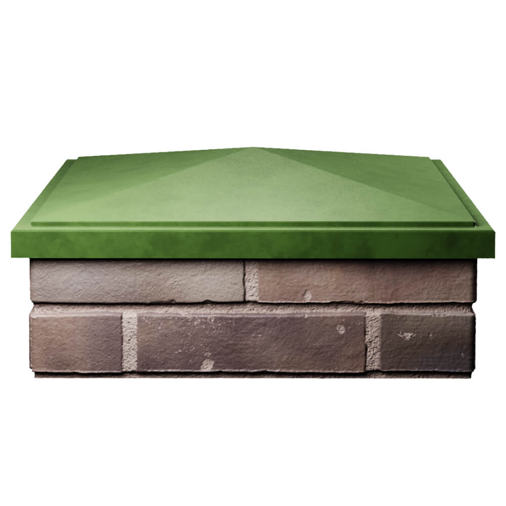 Колпак Zking БонаМоно Зеленый на столб 2х2 кирпича (515х515, 530х530мм) Грозный фото