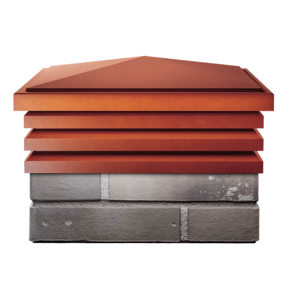 Колпак Zking Бона ХайТек Красный на столб 1.5х1.5 кирпича (385х385мм) Грозный фото