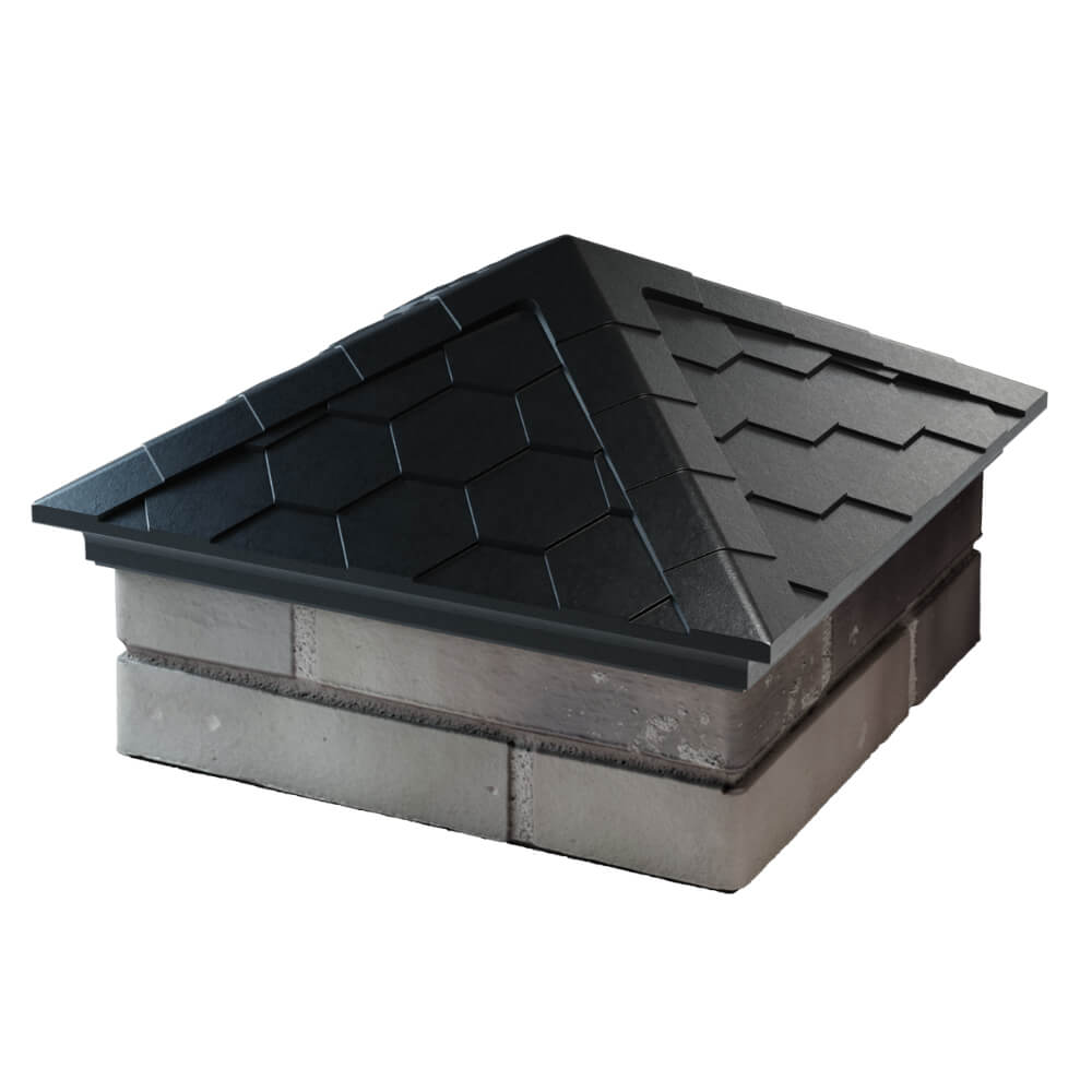 Колпак Zking Эверест Черный на столб 1.5х1.5 кирпича (390х390мм) в Грозном фото