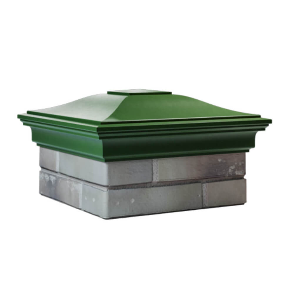 Колпак Zking Монблан Зеленый на столб 1.5х1.5 еврокирпича 0.7НФ (355х355мм) в Грозном фото