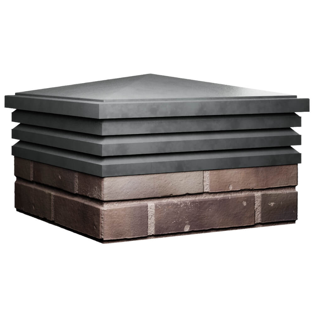 Колпак Zking Бона ХайТек Серый на столб 2х2 кирпича (513х513мм) в Грозном фото