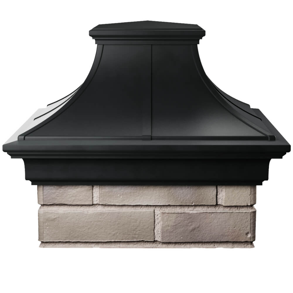 Колпак Zking Монблан Премиум Черный на столб 1.5х1.5 кирпича (385х385мм) Грозный фото