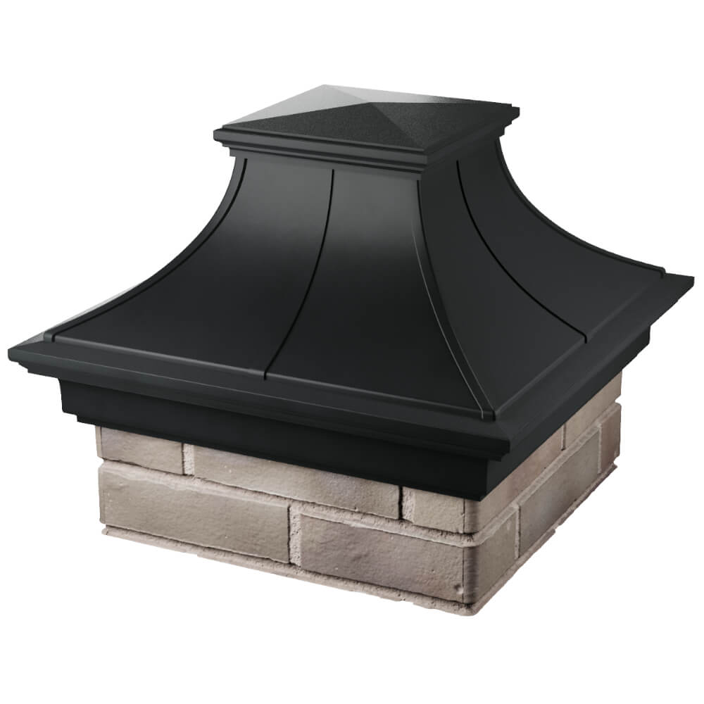 Колпак Zking Монблан Премиум Черный на столб 1.5х1.5 кирпича (385х385мм) в Грозном фото