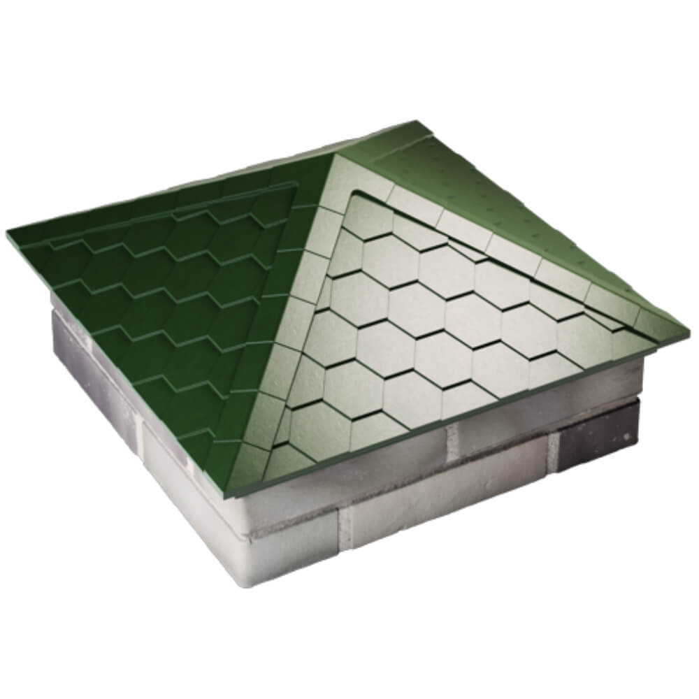 Колпак Zking Эверест Зеленый на столб 2х2 кирпича (535х535мм) Грозный фото