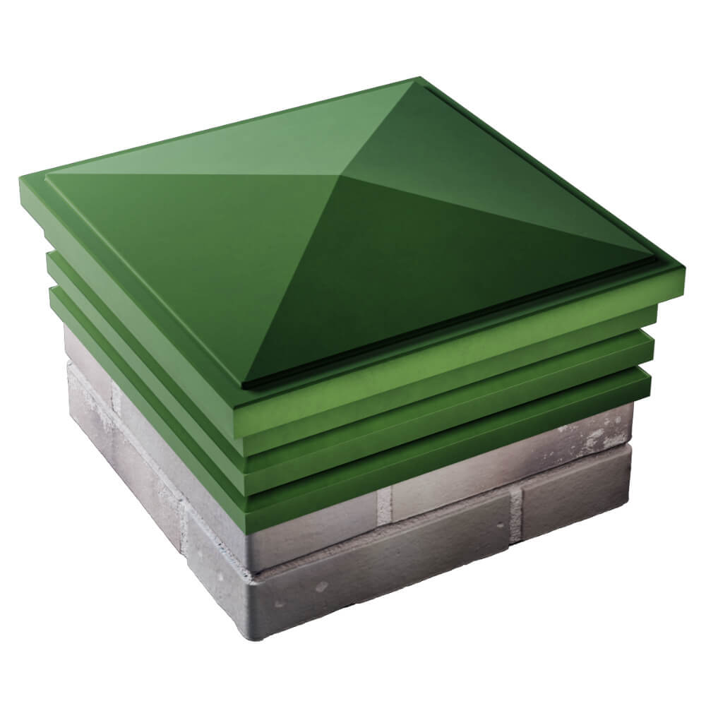 Колпак Zking Бона ХайТек Зеленый на столб 1.5х1.5 кирпича (385х385мм) в Грозном фото