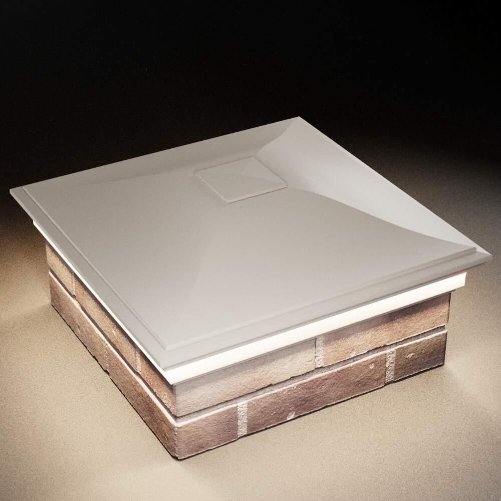 Колпак Zking Монблан Бежевый на столб 2х2 кирпича (515х515мм) c подсветкой в Грозном фото