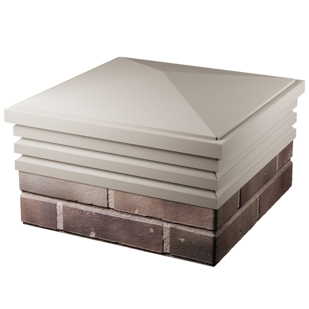 Колпак Zking Бона ХайТек Бежевый на столб 2х2 кирпича (513х513мм) в Грозном фото