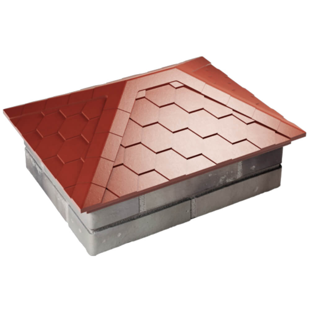 Колпак Zking Эверест Красный на столб 2х1.5 кирпича (520х390мм) Грозный фото