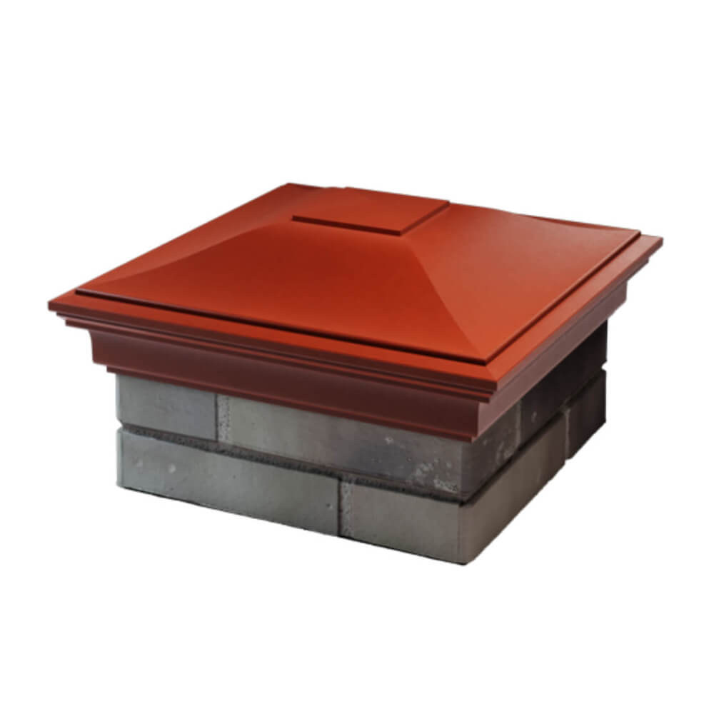 Колпак Zking Монблан Красный на столб 1.5х1.5 еврокирпича 0.7НФ (355х355мм) в Грозном фото