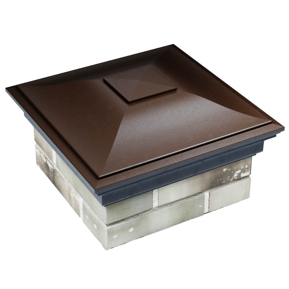 Колпак Zking Монблан Коричневый на столб 1.5х1.5 кирпича (385х385мм) в Грозном фото