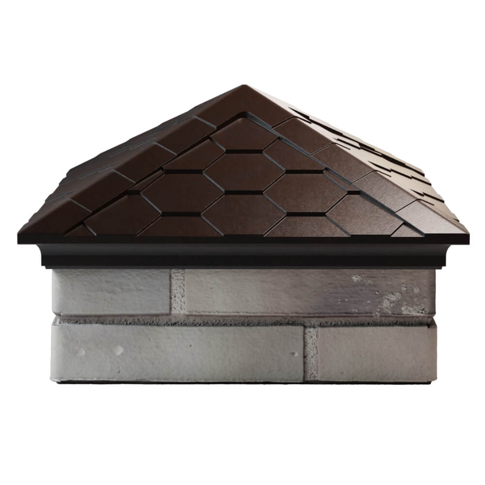 Колпак Zking Эверест Коричневый на столб 1.5х1.5 кирпича (390х390мм) Грозный фото