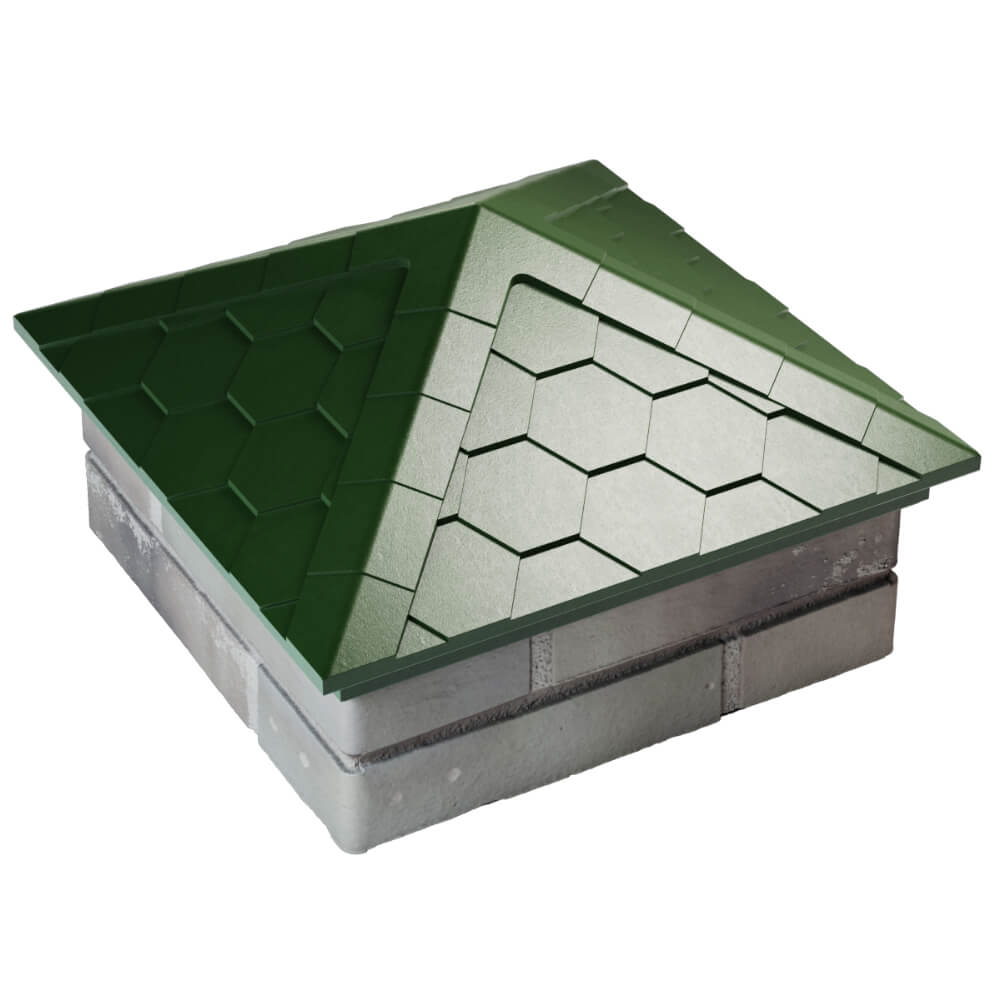 Колпак Zking Эверест Зеленый на столб 1.5х1.5 кирпича (390х390мм) в Грозном фото