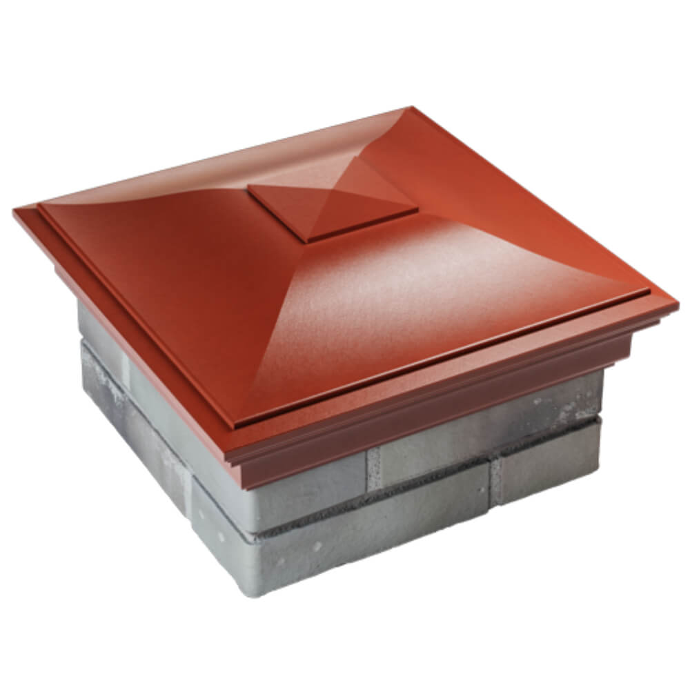 Колпак Zking Монблан Красный на столб 1.5х1.5 кирпича (385х385мм) в Грозном фото