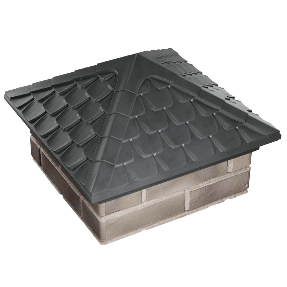 Колпак Zking Эльбрус Серый на столб 1.5х1.5 кирпича (385х385мм) в Грозном фото