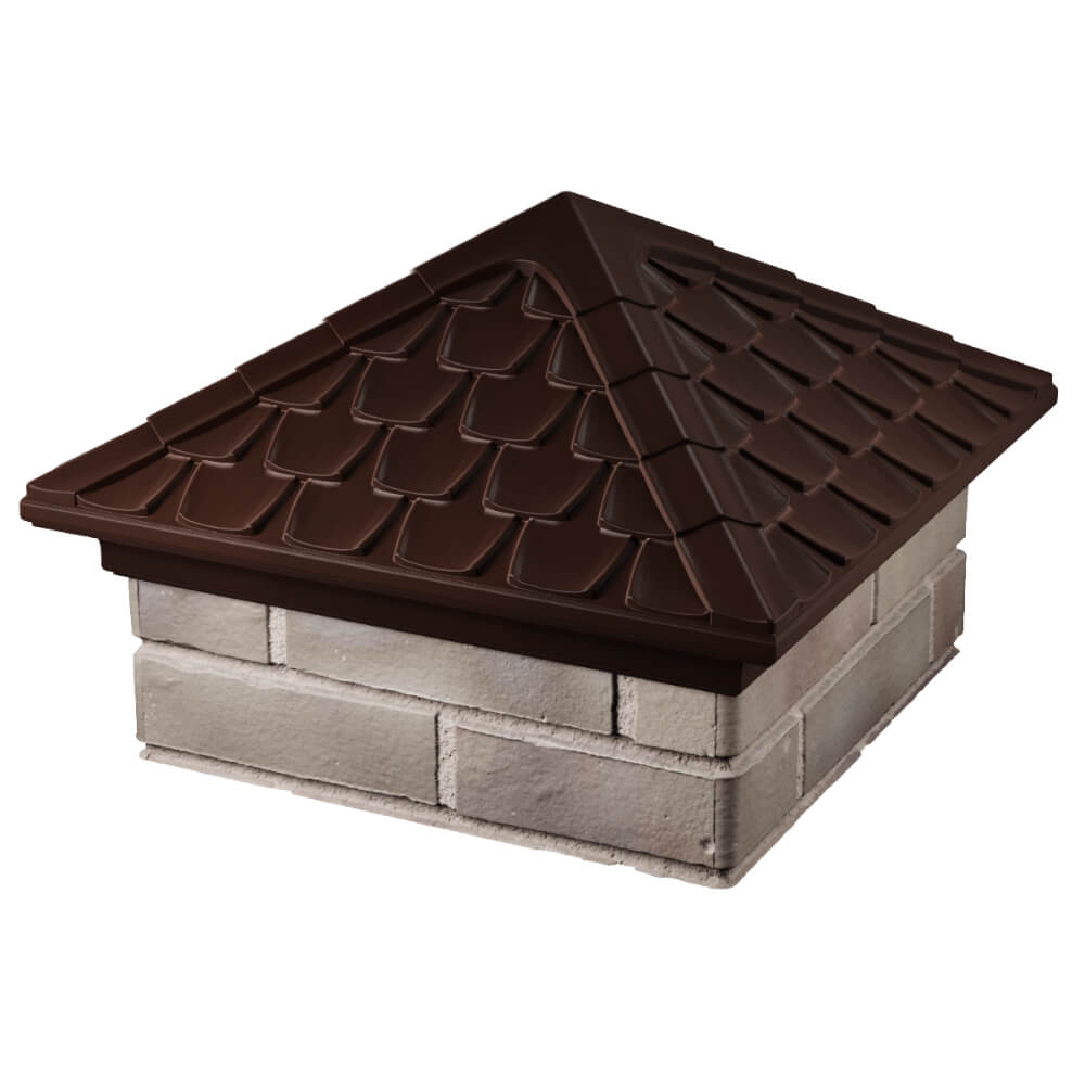 Колпак Zking Эльбрус Коричневый на столб 1.5х1.5 кирпича (385х385мм) в Грозном фото