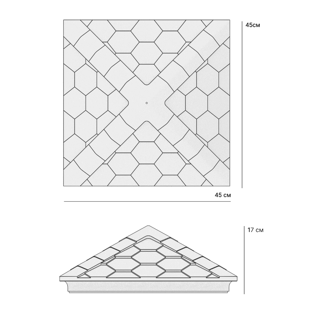 Колпак Zking Эверест Черный на столб 1.5х1.5 кирпича (390х390мм) в Грозном фото
