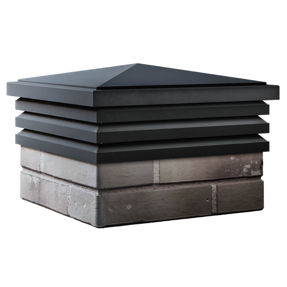 Колпак Zking Бона ХайТек Черный на столб 1.5х1.5 кирпича (385х385мм) в Грозном фото