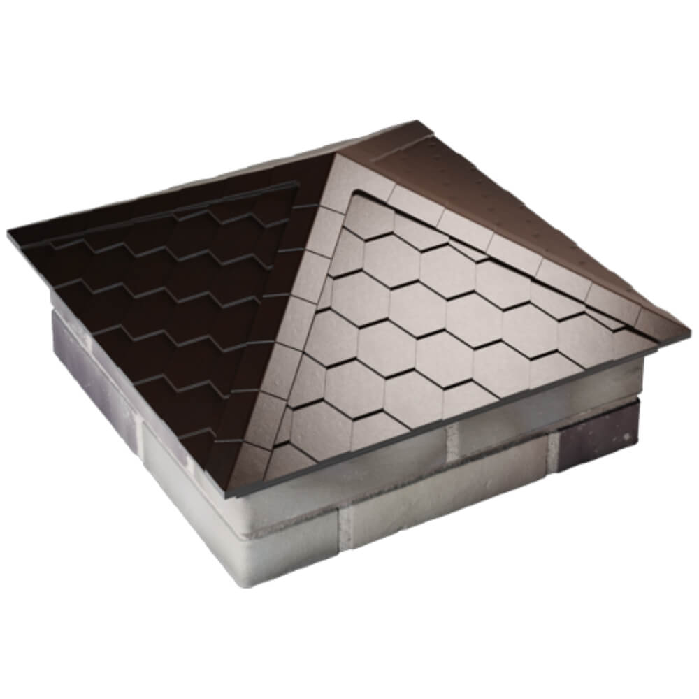 Колпак Zking Эверест Коричневый на столб 2х2 кирпича (535х535мм) Грозный фото