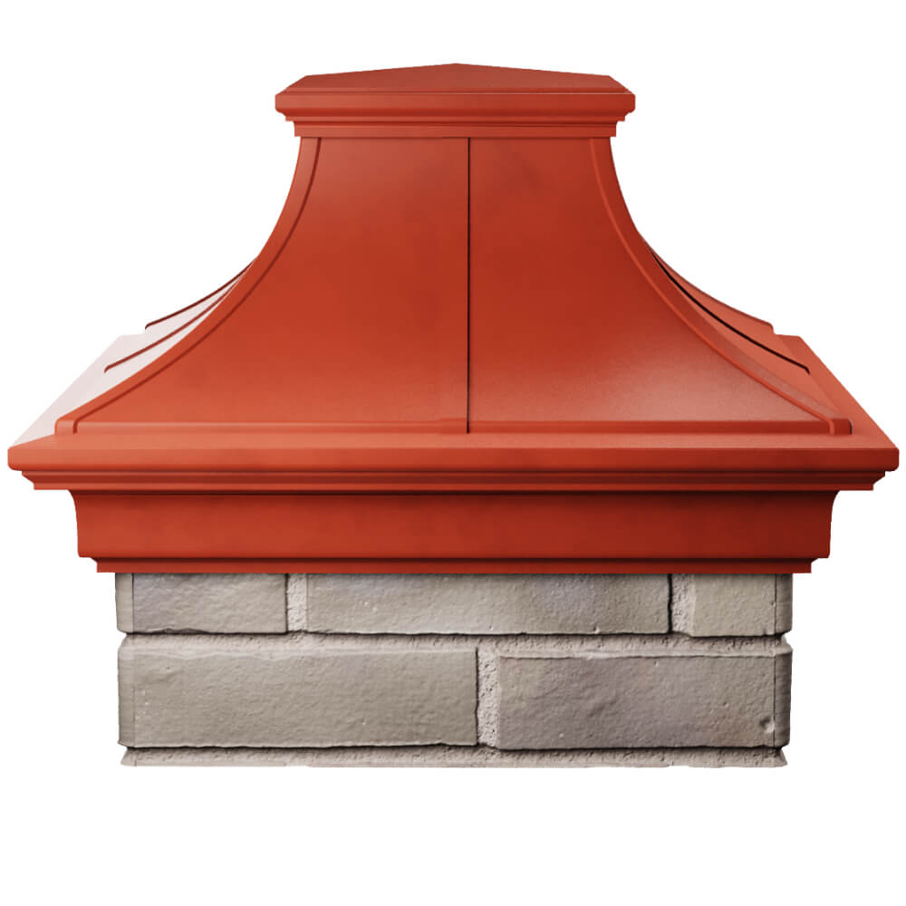 Колпак Zking Монблан Премиум Красный на столб 1.5х1.5 кирпича (385х385мм) Грозный фото