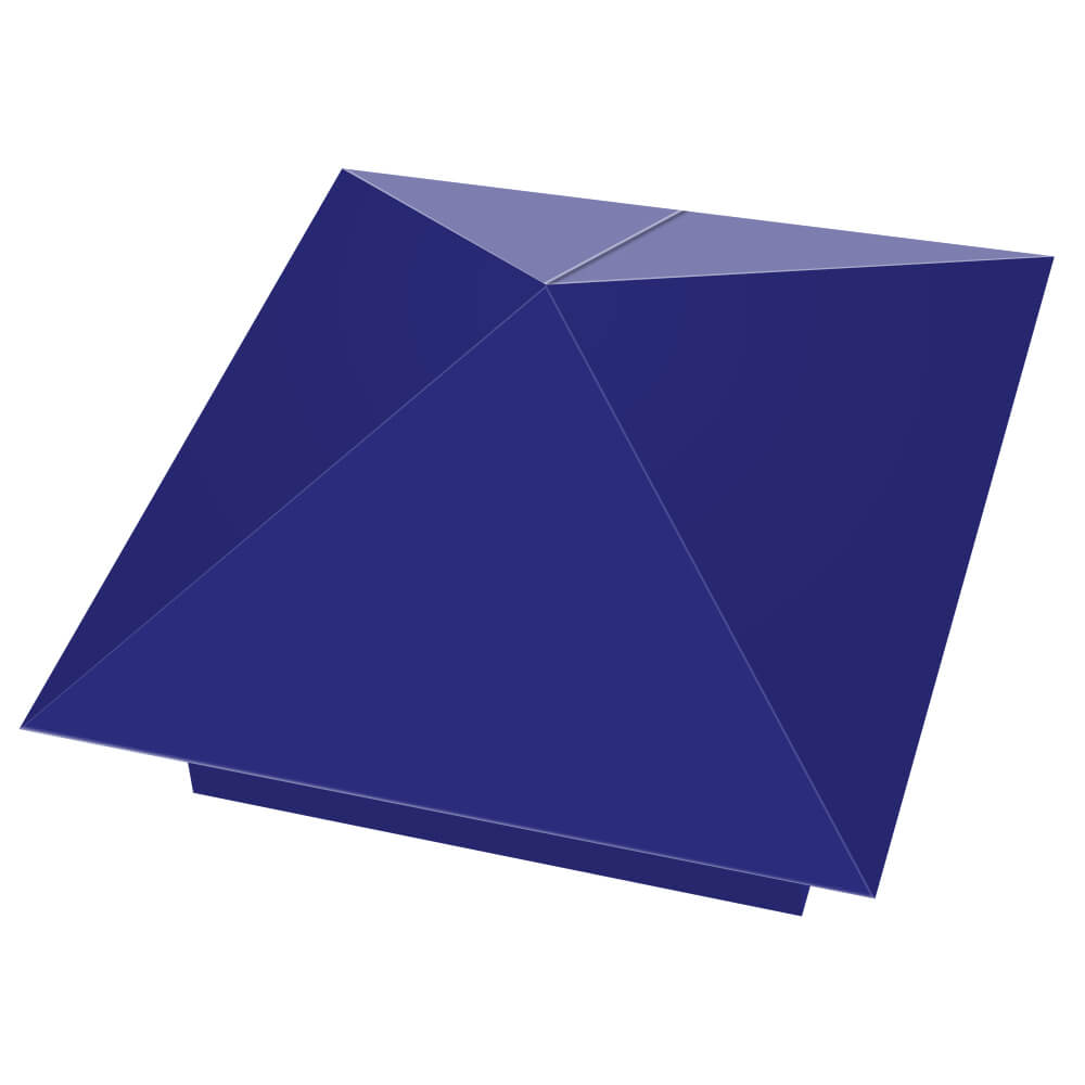 Колпак металлический 400х400мм RAL5002 Синий Ультрамарин заборный Грозный фото