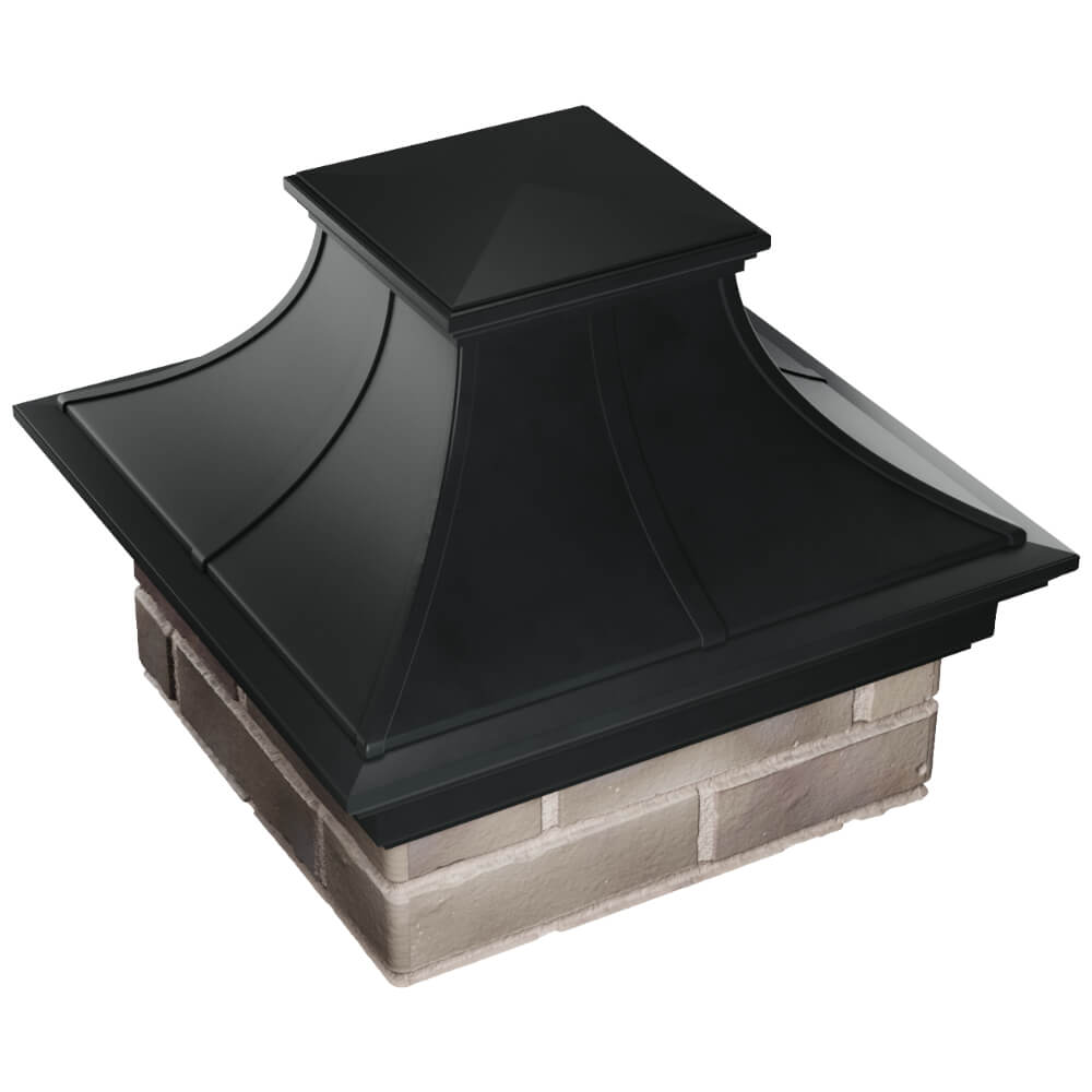 Колпак Zking Монблан Премиум Черный на столб 1.5х1.5 кирпича (385х385мм) в Грозном фото