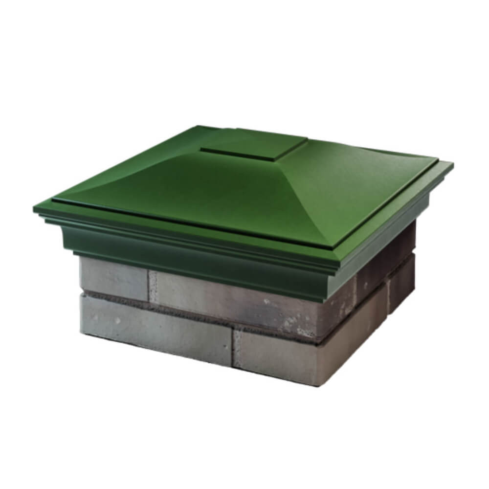 Колпак Zking Монблан Зеленый на столб 1.5х1.5 еврокирпича 0.7НФ (355х355мм) в Грозном фото