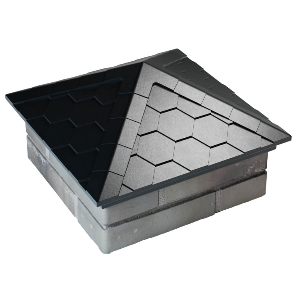 Колпак Zking Эверест Черный на столб 1.5х1.5 кирпича (390х390мм) в Грозном фото