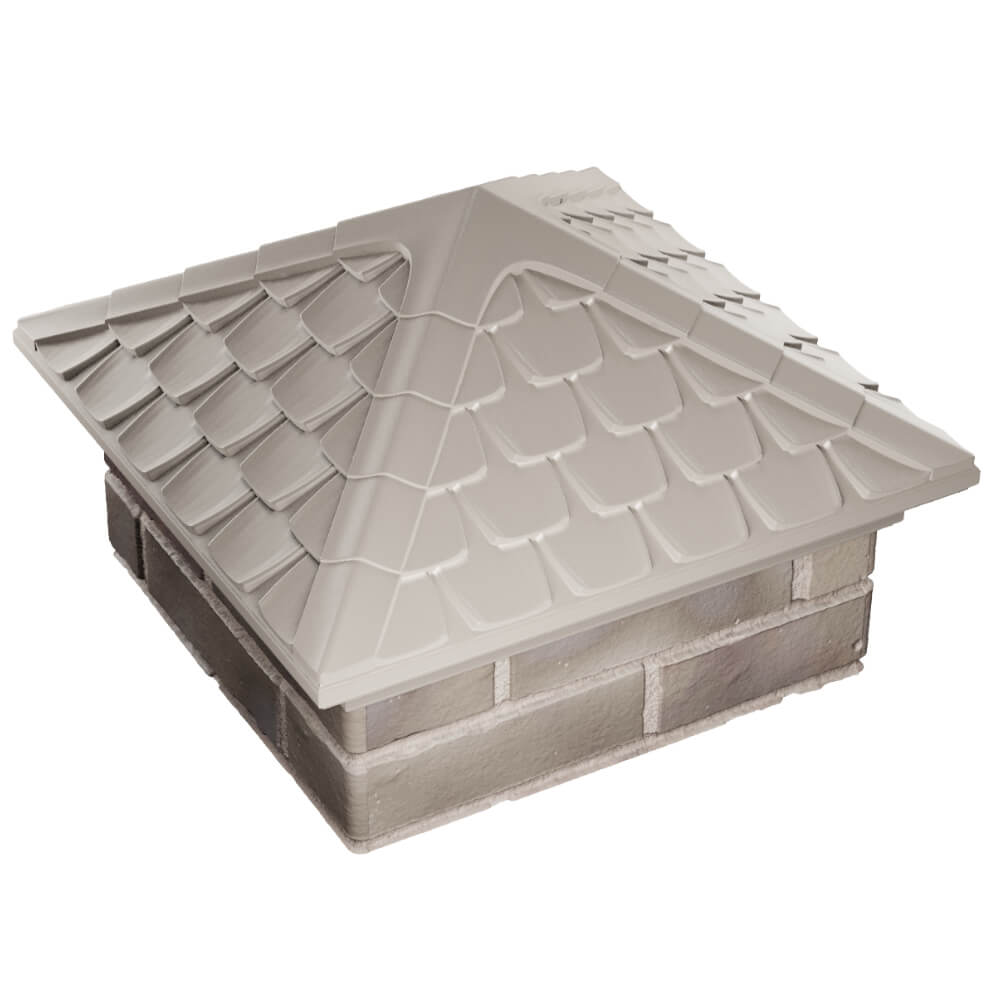 Колпак Zking Эльбрус Бежевый на столб 1.5х1.5 кирпича (385х385мм) в Грозном фото