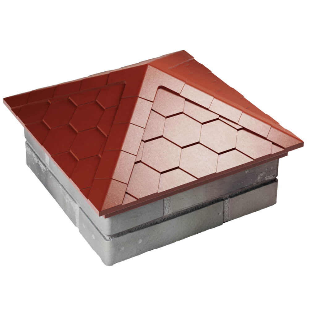 Колпак Zking Эверест Красный на столб 1.5х1.5 кирпича (390х390мм) в Грозном фото