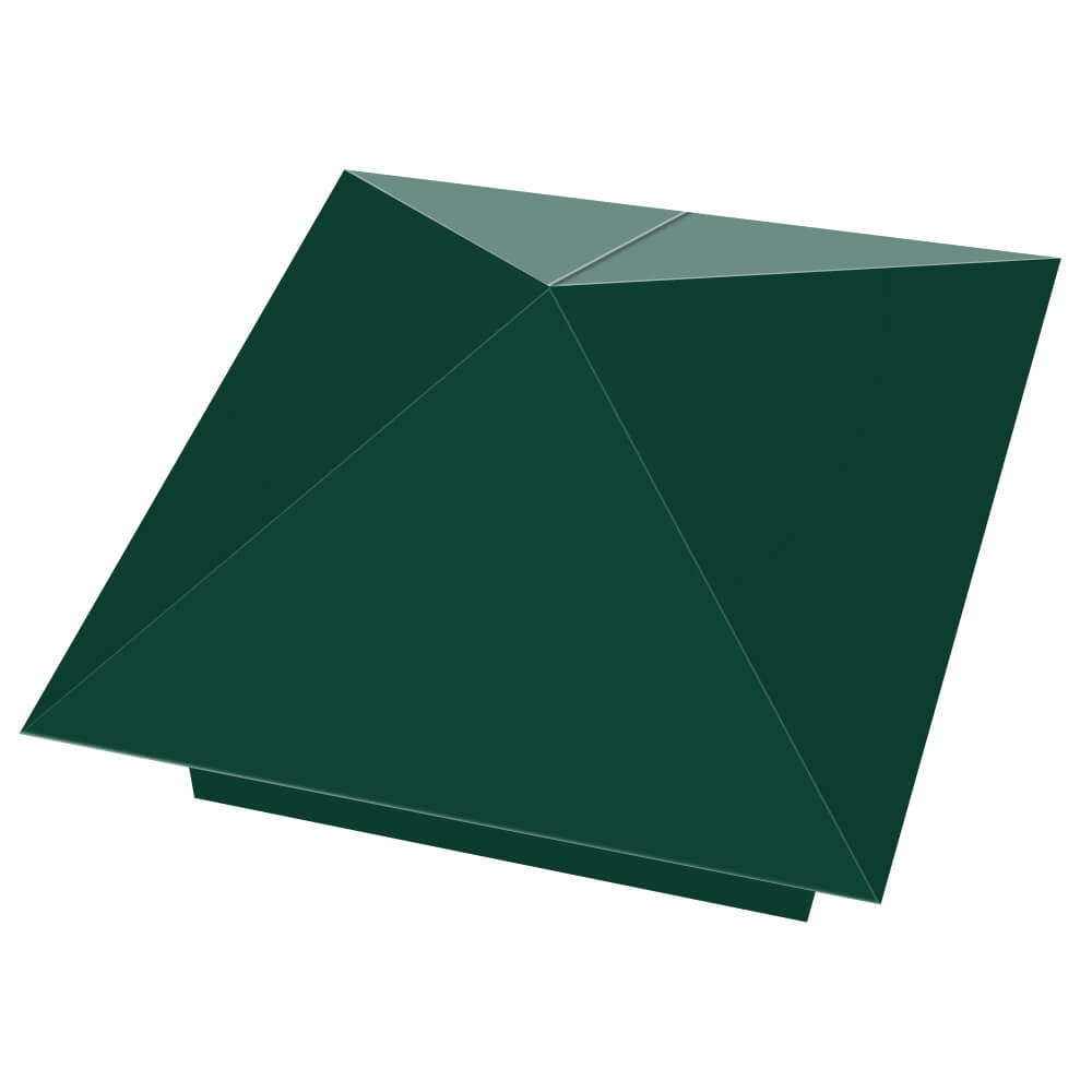 Колпак металлический 390х390мм RAL6005 Зеленый Мох заборный Грозный фото