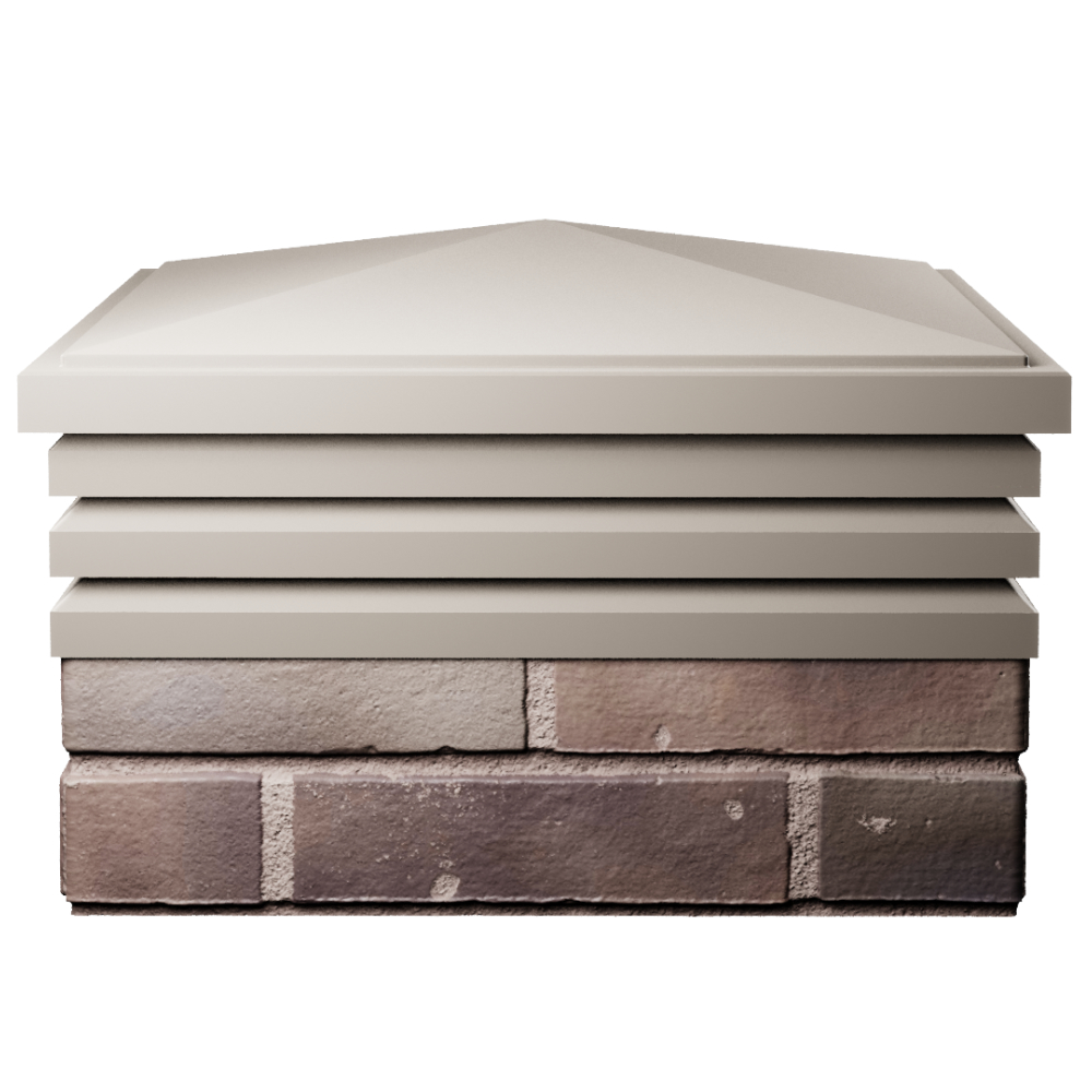 Колпак Zking Бона ХайТек Бежевый на столб 2х2 кирпича (513х513мм) Грозный фото