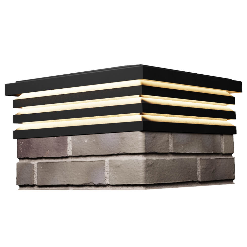 Колпак Zking Бона ХайТек Черный на столб 1.5х1.5 кирпича (385х385мм) с подсветкой в Грозном фото