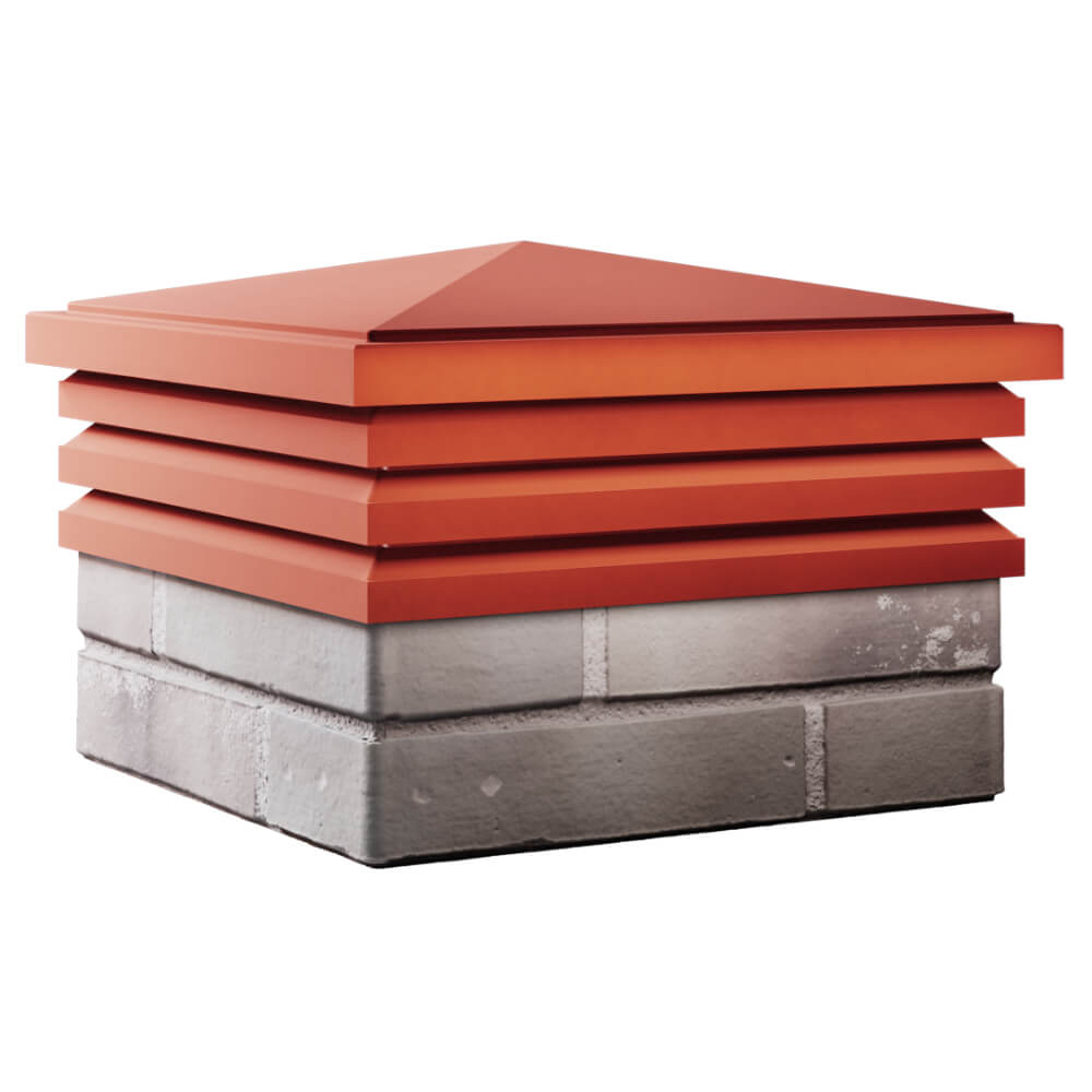 Колпак Zking Бона ХайТек Красный на столб 1.5х1.5 кирпича (385х385мм) в Грозном фото