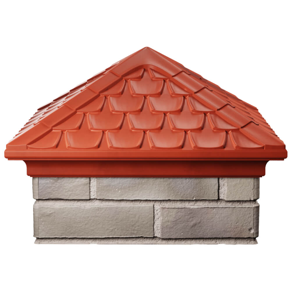 Колпак Zking Эльбрус Красный на столб 1.5х1.5 кирпича (385х385мм) Грозный фото