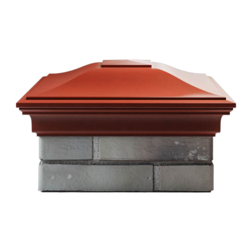 Колпак Zking Монблан Красный на столб 1.5х1.5 еврокирпича 0.7НФ (355х355мм) Грозный фото