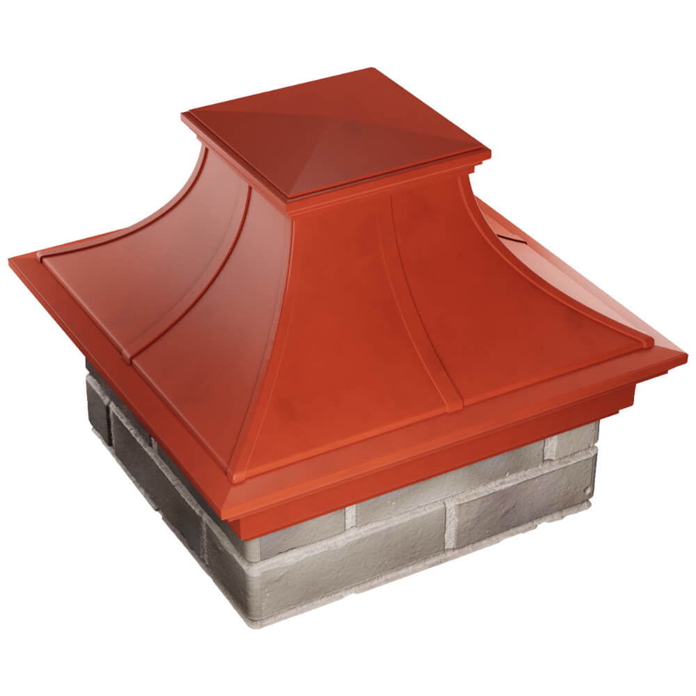 Колпак Zking Монблан Премиум Красный на столб 1.5х1.5 кирпича (385х385мм) в Грозном фото