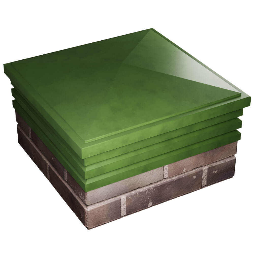 Колпак Zking Бона ХайТек Зеленый на столб 2х2 кирпича (513х513мм) в Грозном фото