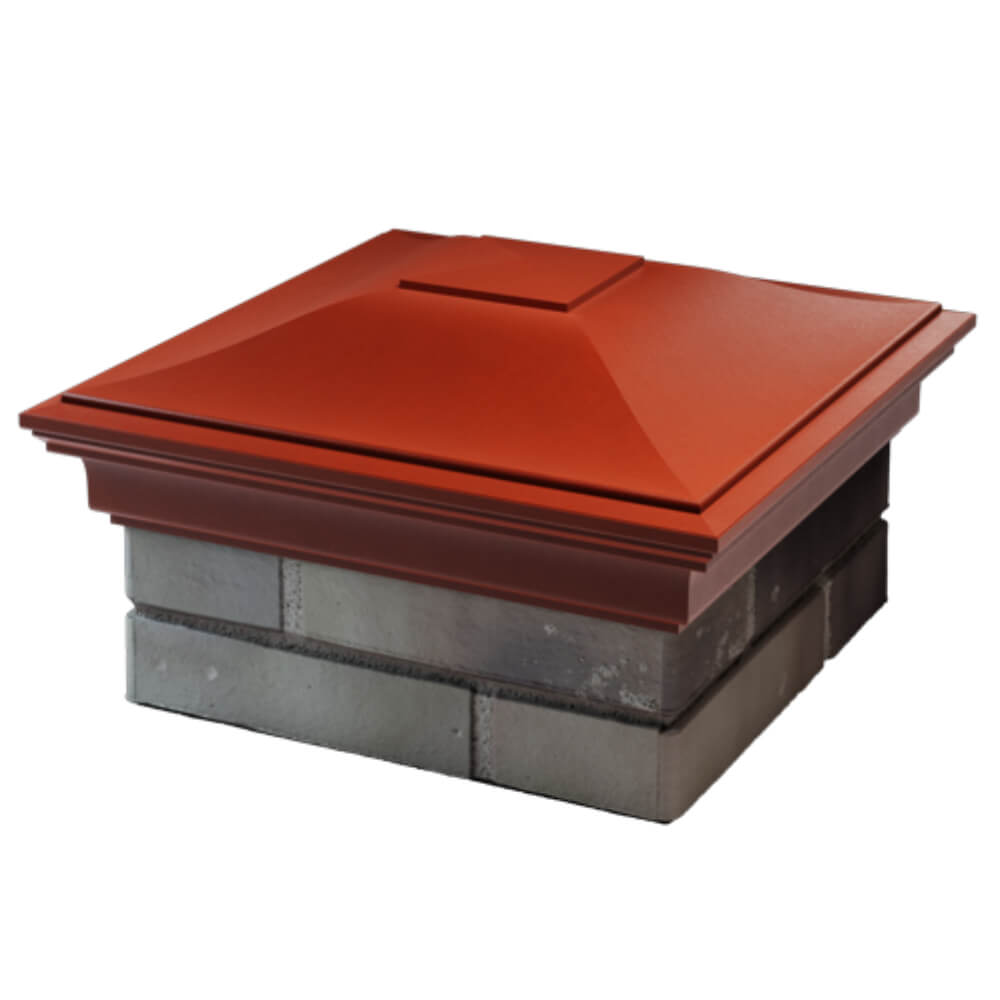 Колпак Zking Монблан Красный на столб 1.5х1.5 кирпича (385х385мм) в Грозном фото