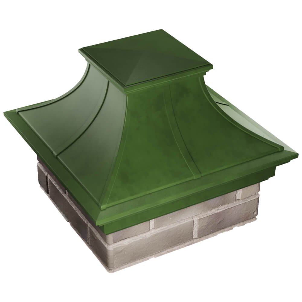 Колпак Zking Монблан Премиум Зеленый на столб 1.5х1.5 кирпича (385х385мм) в Грозном фото