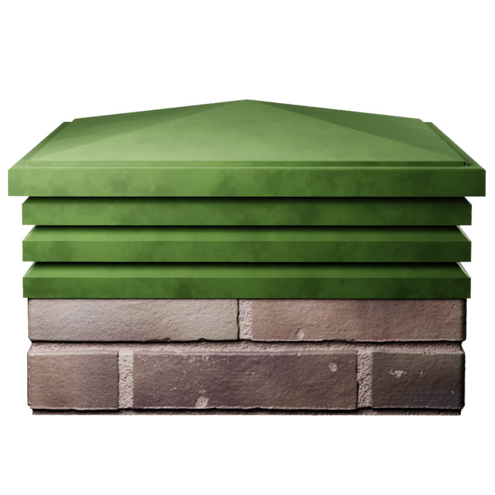 Колпак Zking Бона ХайТек Зеленый на столб 2х2 кирпича (513х513мм) Грозный фото