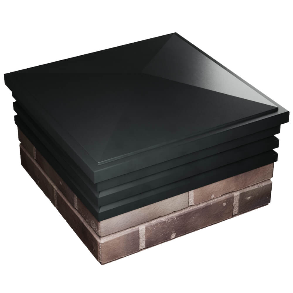 Колпак Zking Бона ХайТек Черный на столб 2х2 кирпича (513х513мм) в Грозном фото