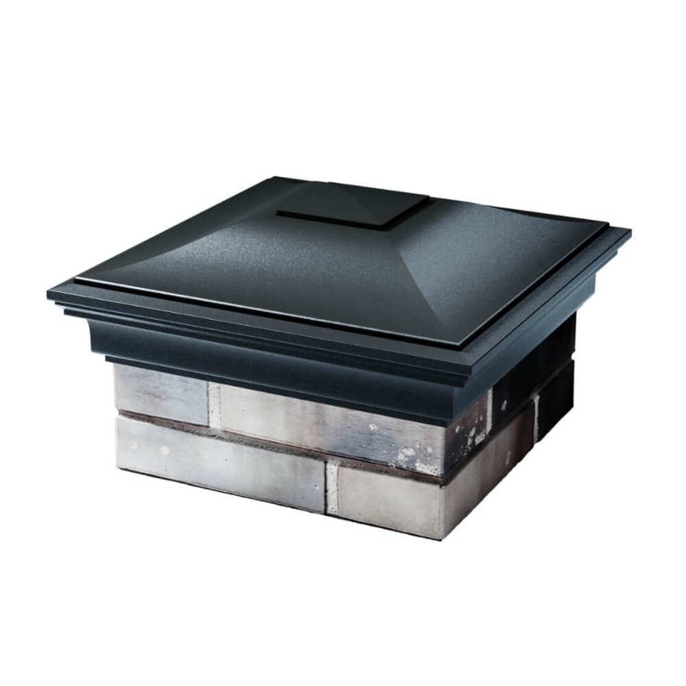 Колпак Zking Монблан Черный на столб 1.5х1.5 еврокирпича 0.7НФ (355х355мм) в Грозном фото