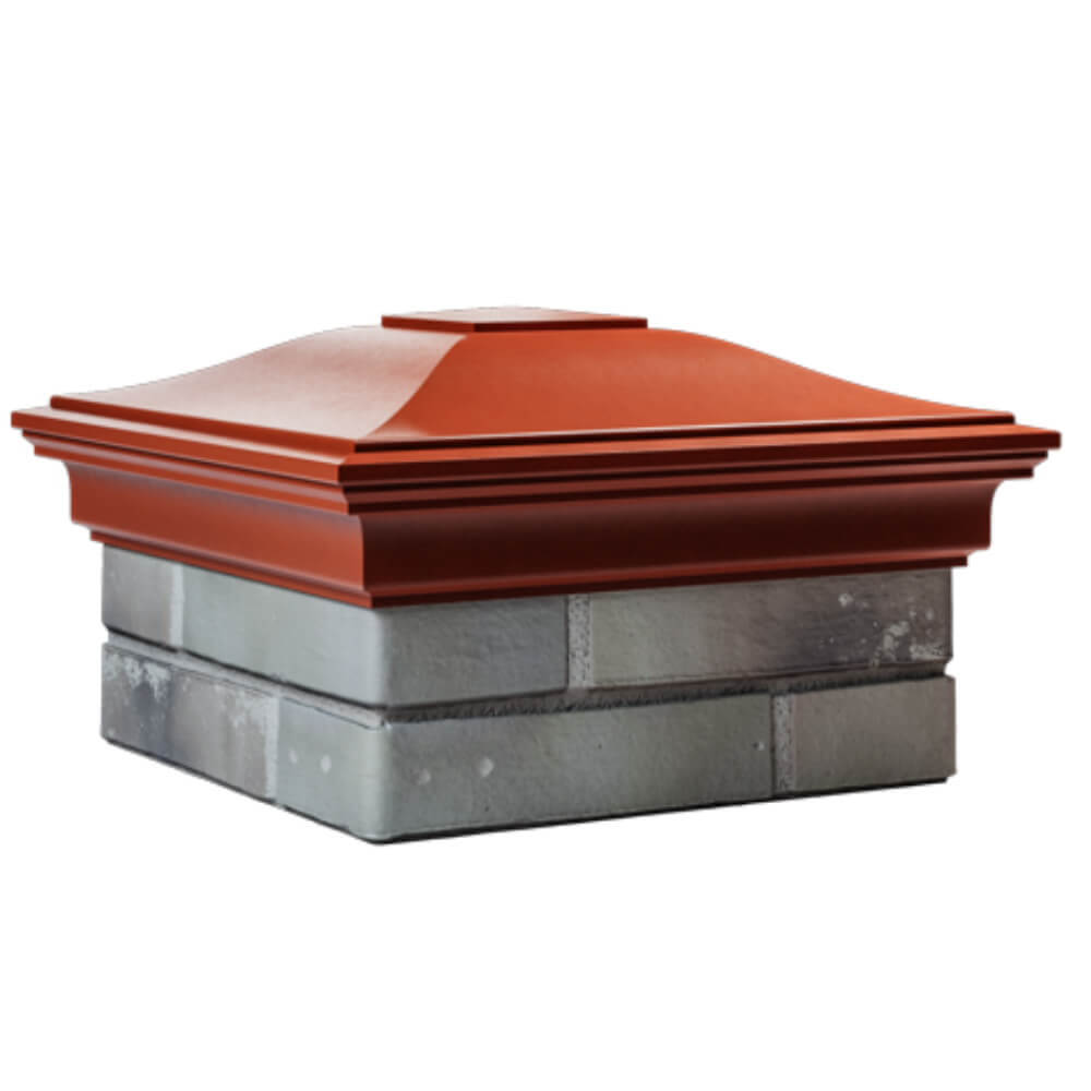 Колпак Zking Монблан Красный на столб 1.5х1.5 кирпича (385х385мм) в Грозном фото