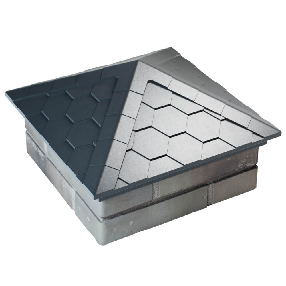 Колпак Zking Эверест Серый на столб 1.5х1.5 кирпича (390х390мм) в Грозном фото