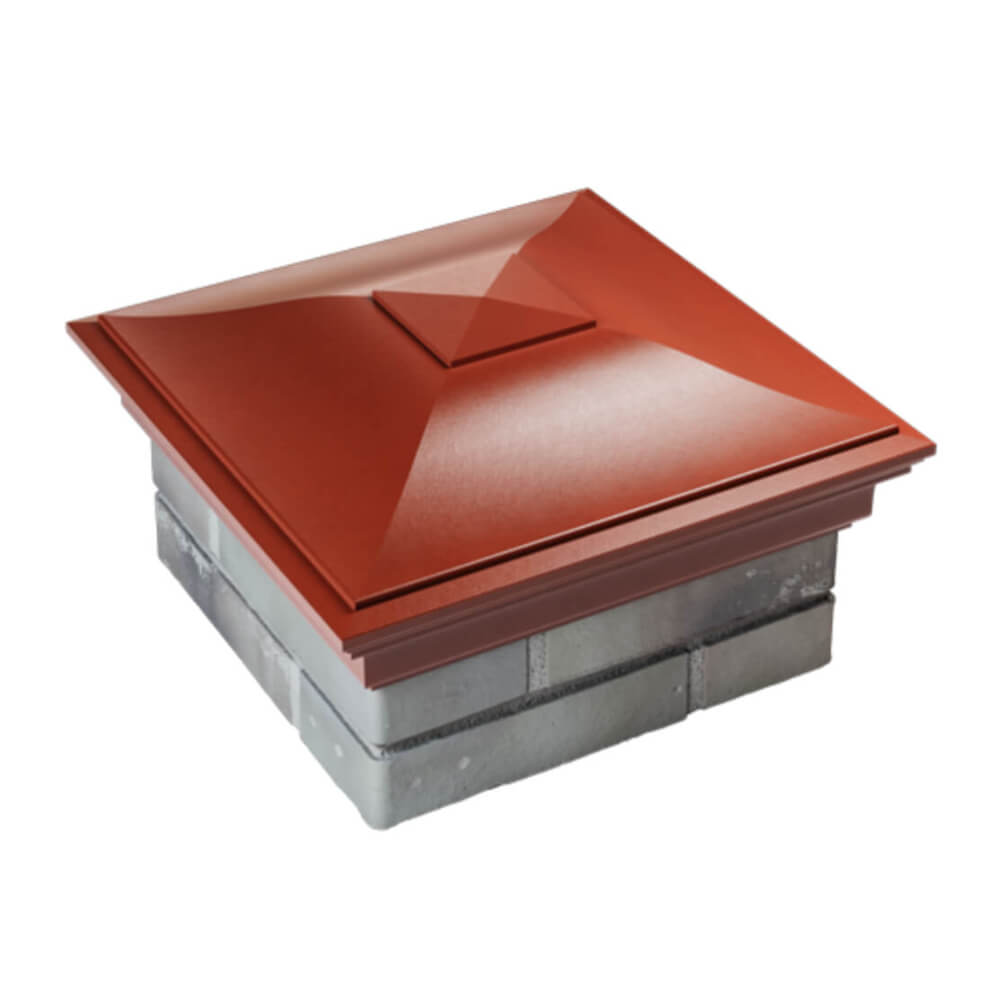 Колпак Zking Монблан Красный на столб 1.5х1.5 еврокирпича 0.7НФ (355х355мм) в Грозном фото