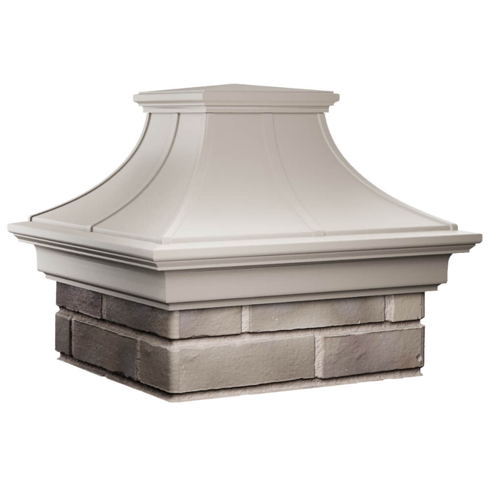 Колпак Zking Монблан Премиум Бежевый на столб 1.5х1.5 кирпича (385х385мм) в Грозном фото