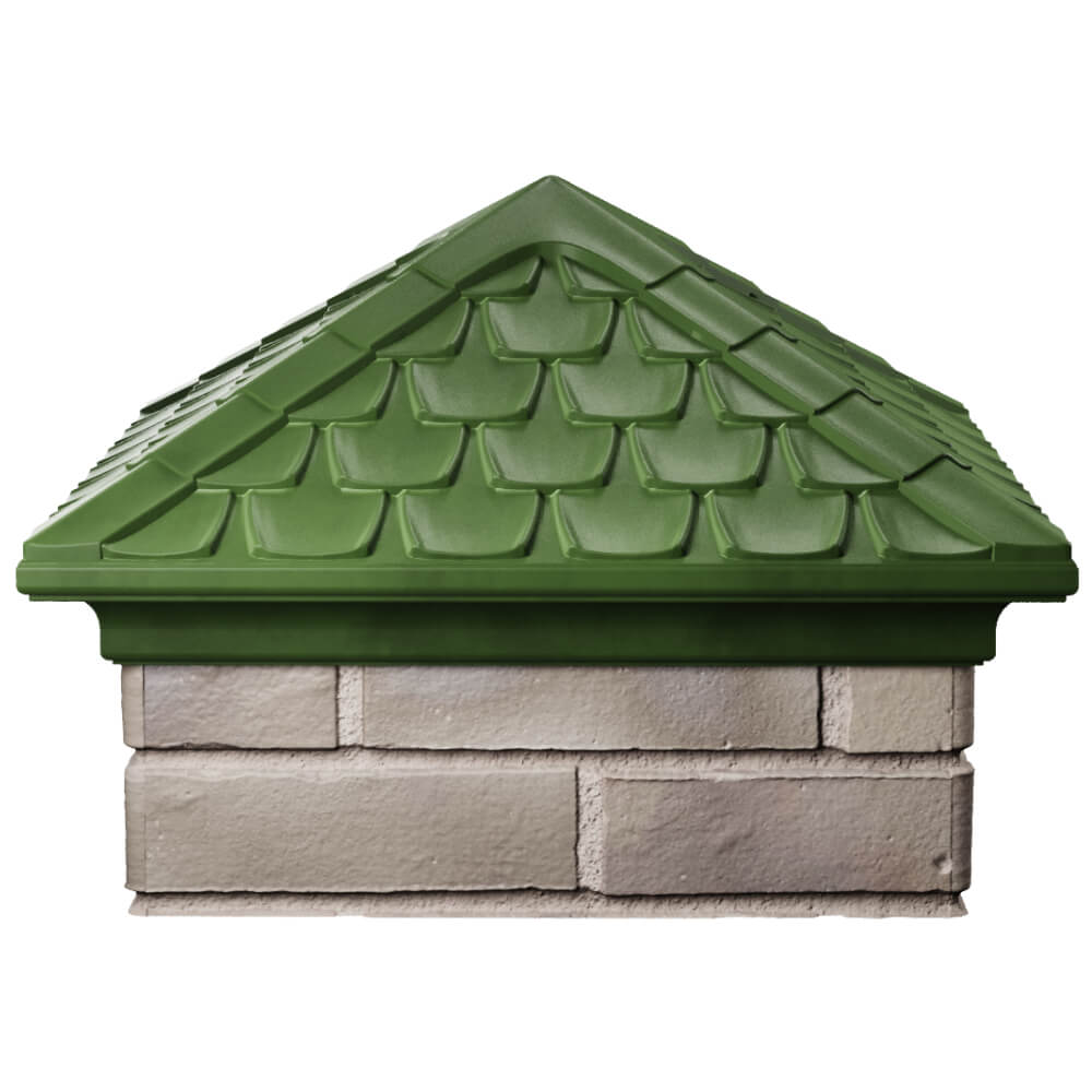 Колпак Zking Эльбрус Зеленый на столб 1.5х1.5 кирпича (385х385мм) Грозный фото