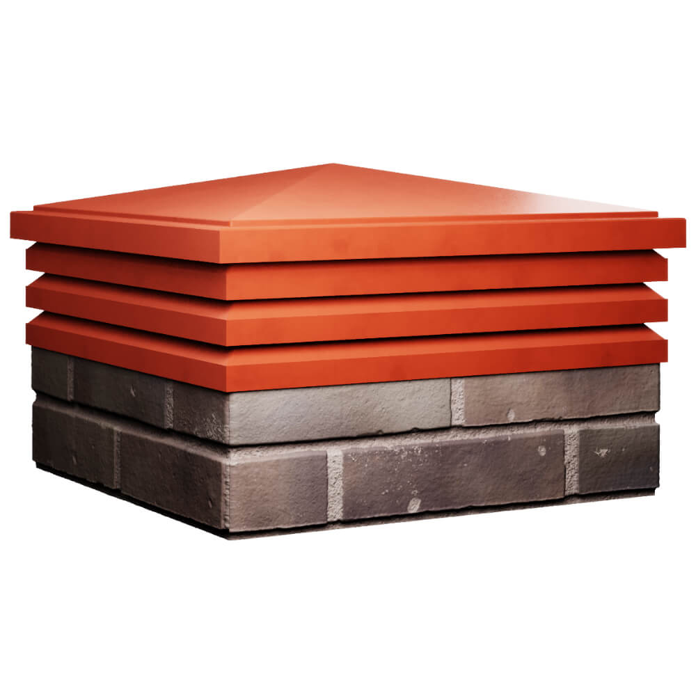 Колпак Zking Бона ХайТек Красный на столб 2х2 кирпича (513х513мм) в Грозном фото