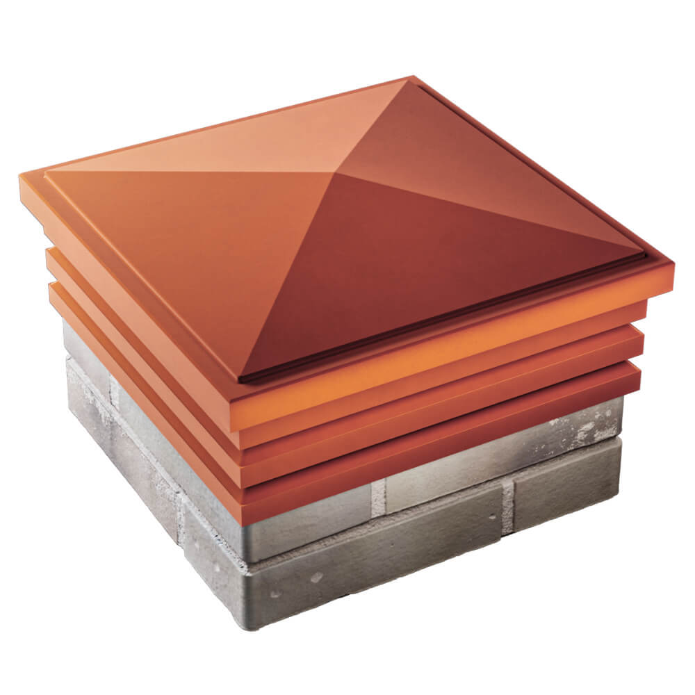 Колпак Zking Бона ХайТек Красный на столб 1.5х1.5 кирпича (385х385мм) в Грозном фото